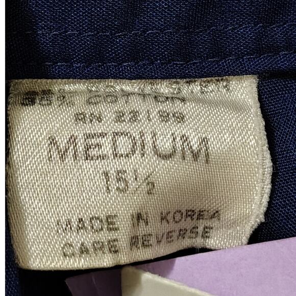 1970s Blue Western Shirt Embroidered Floral Pattern Pearl Snap Buttons Size Med - Picture 6 of 7